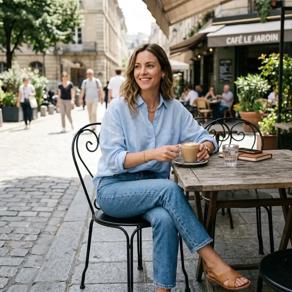 16 Lunch Outfit Ideas That Look Effortless, Chic, and “I Didn’t Even Try” Cute 2 Oversized Button Down Straight Jeans