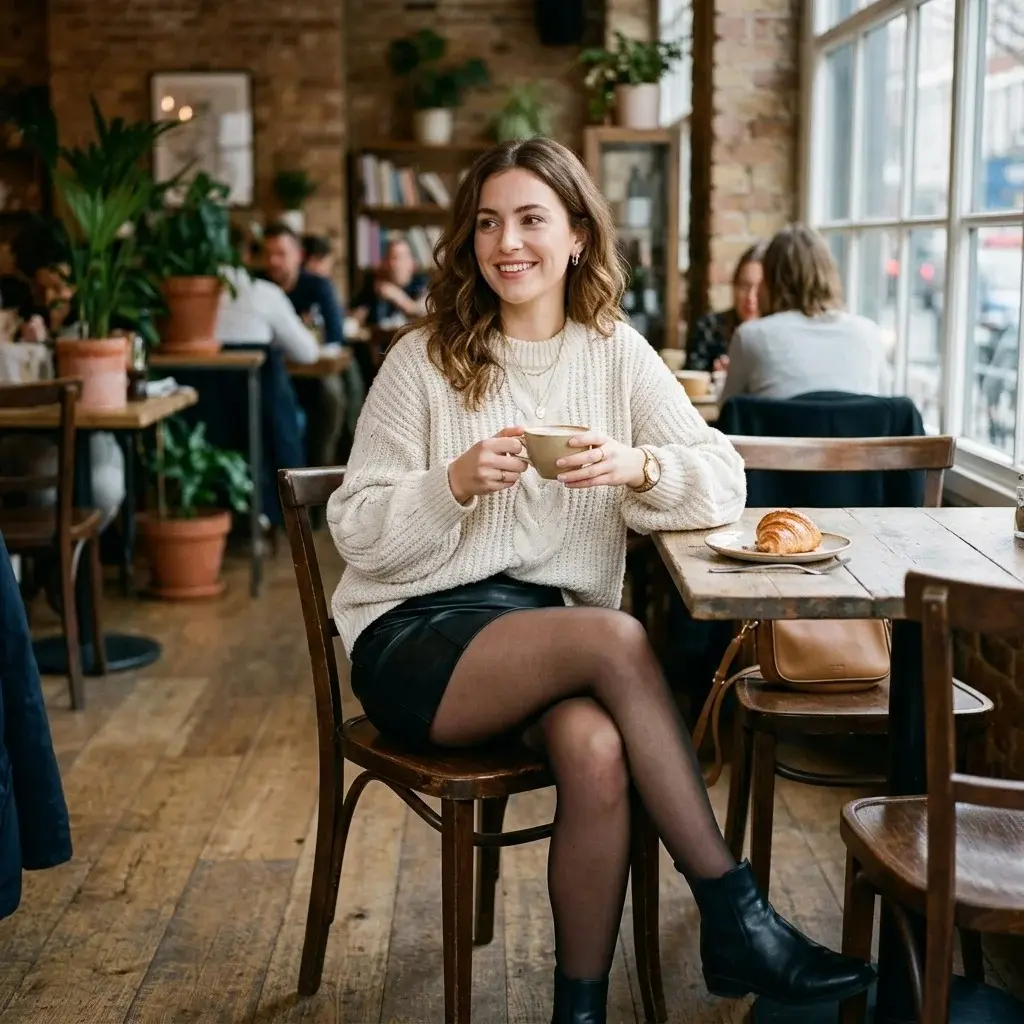 16 Lunch Outfit Ideas That Look Effortless, Chic, and “I Didn’t Even Try” Cute 11 Oversized Sweater Mini Skirt