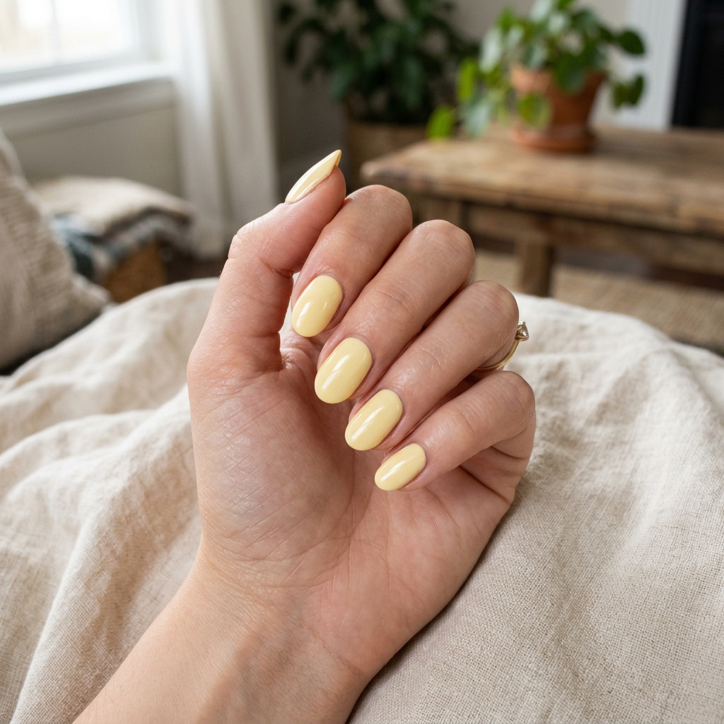 17 Yellow Summer Nails Ideas That Will Instantly Make Your Hands Look Expensive (Yes, Really) 3 Pastel Butter Yellow Nails