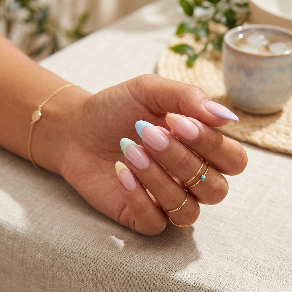 14 Summer Nail Design Ideas That Are So Cute You’ll Book a Mani ASAP 3 Pastel French Tips for cute summer nail