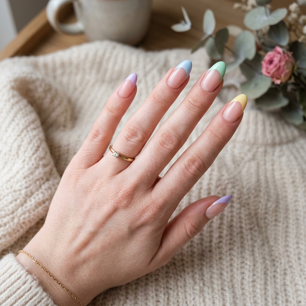 14 Summer Nails French Tip Ideas That Are Giving Main Character Energy All Season 3 Pastel Rainbow Tips
