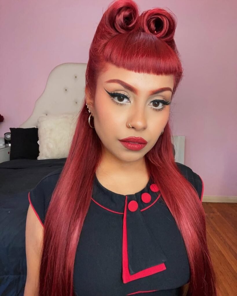 16 Retro Hairstyle Ideas That Are Giving Main-Character Energy in 2026 5 Pin Up Victory Rolls 1