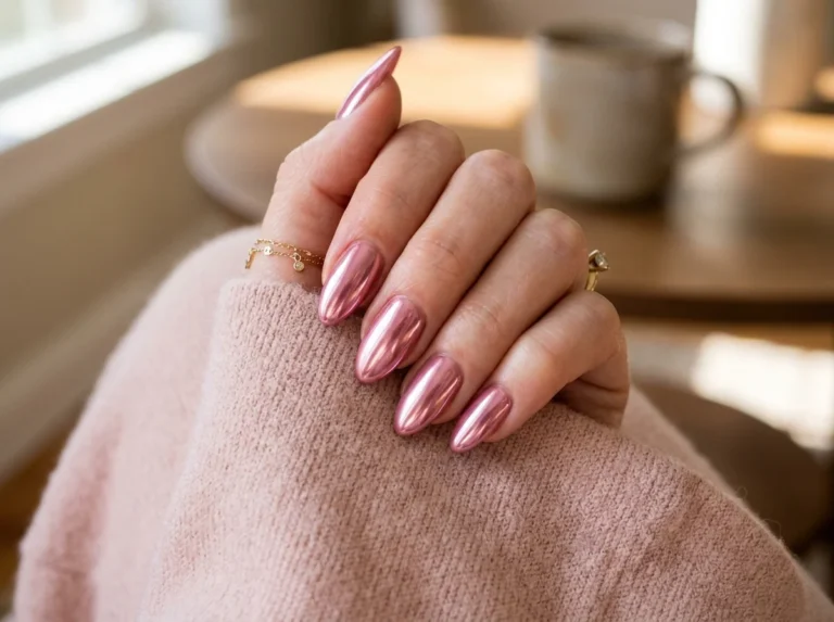 Pink Chrome Nail