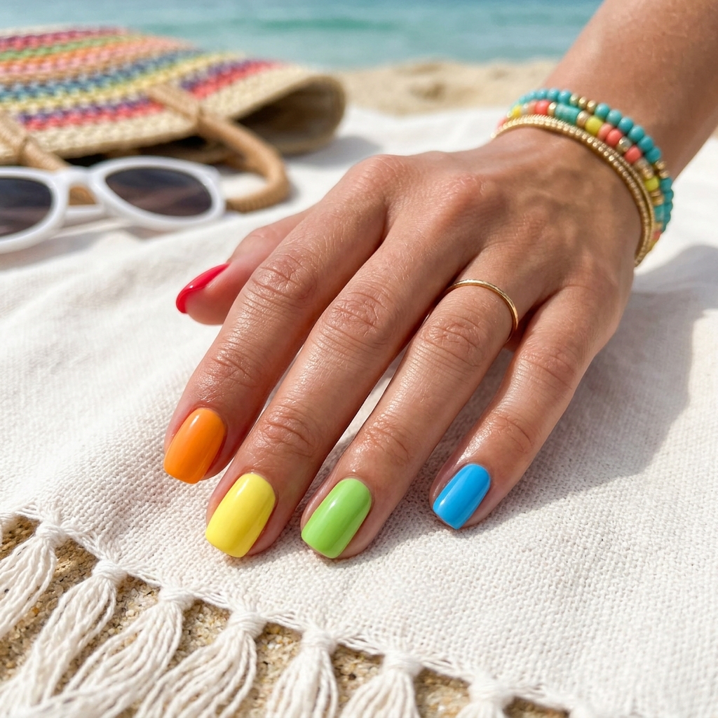 14 Cute Summer Nails You’ll Be Obsessed With (Seriously, Screenshot These) 15 Rainbow Skittle Nails