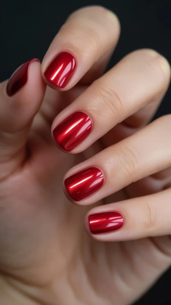 15 Trending Red Nails That Make Your Hands Look Instantly Expensive 5 Red Chrome Nails