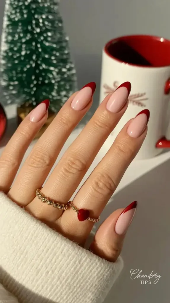 15 Trending Red Nails That Make Your Hands Look Instantly Expensive 4 Red French Tip Nails