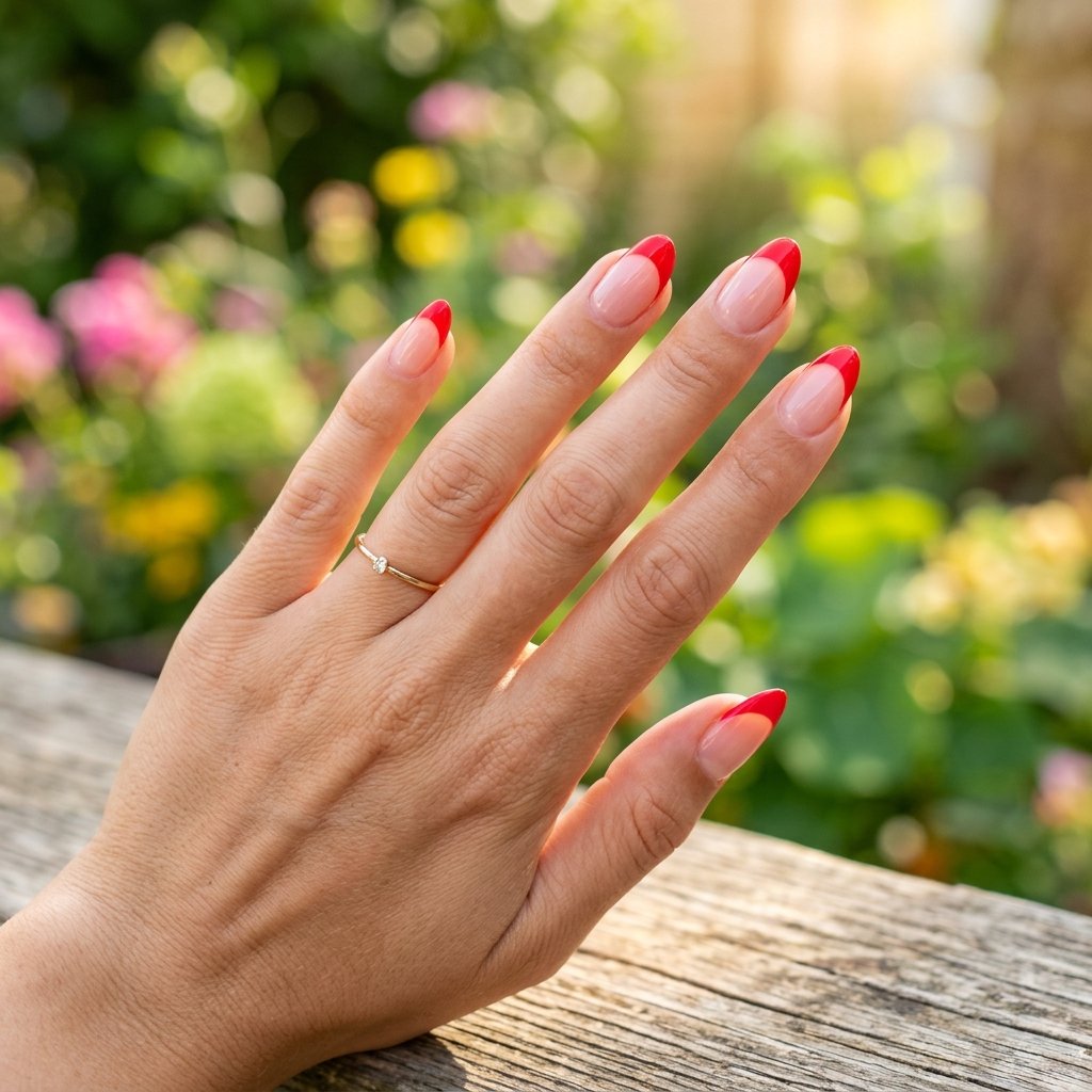 18 Red Summer Nails Ideas That Will Instantly Upgrade Your Hot-Girl Vibe 3 Red French Tips nails