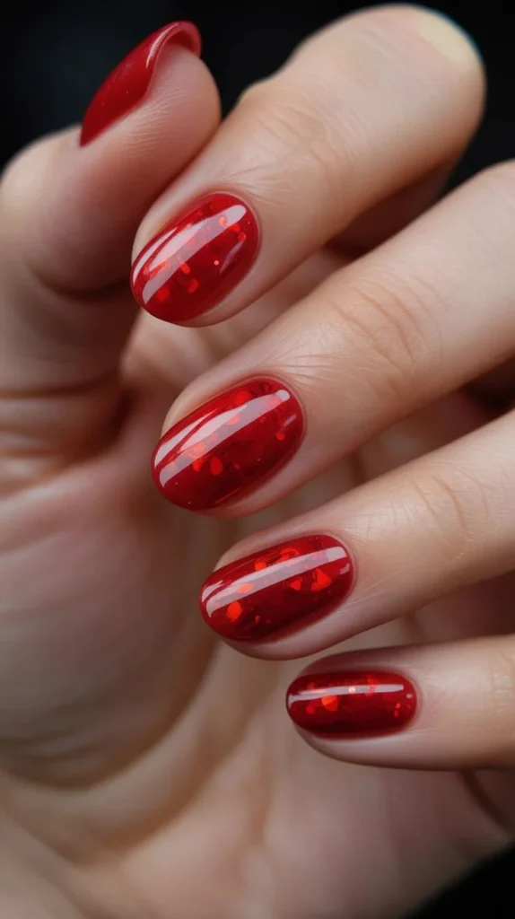 18 Red Christmas Nails That Look Festive, Expensive, and Totally Screenshot-Worthy 4 Red Glitter Christmas Nails