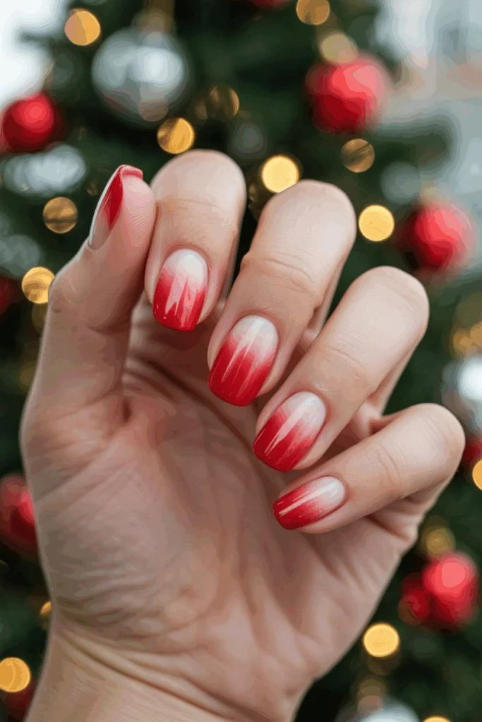 18 Red Christmas Nails That Look Festive, Expensive, and Totally Screenshot-Worthy 16 Red Ombre Christmas Nails
