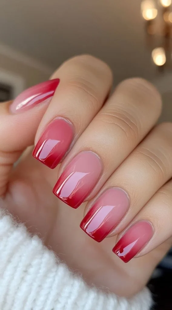 15 Trending Red Nails That Make Your Hands Look Instantly Expensive 13 Red Ombre Nails