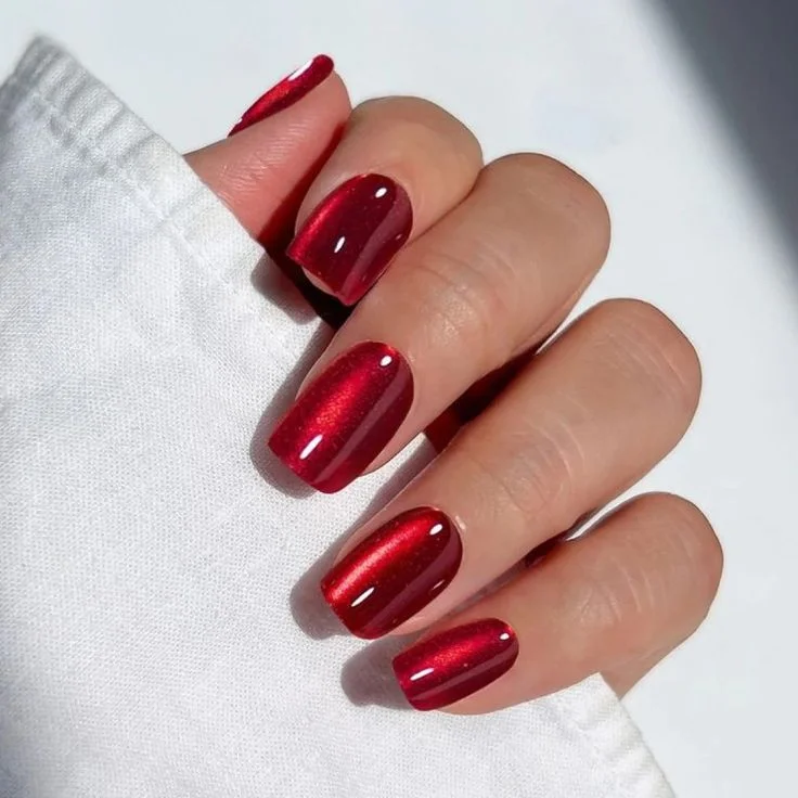15 Trending Red Nails That Make Your Hands Look Instantly Expensive 7 Red Velvet Nails