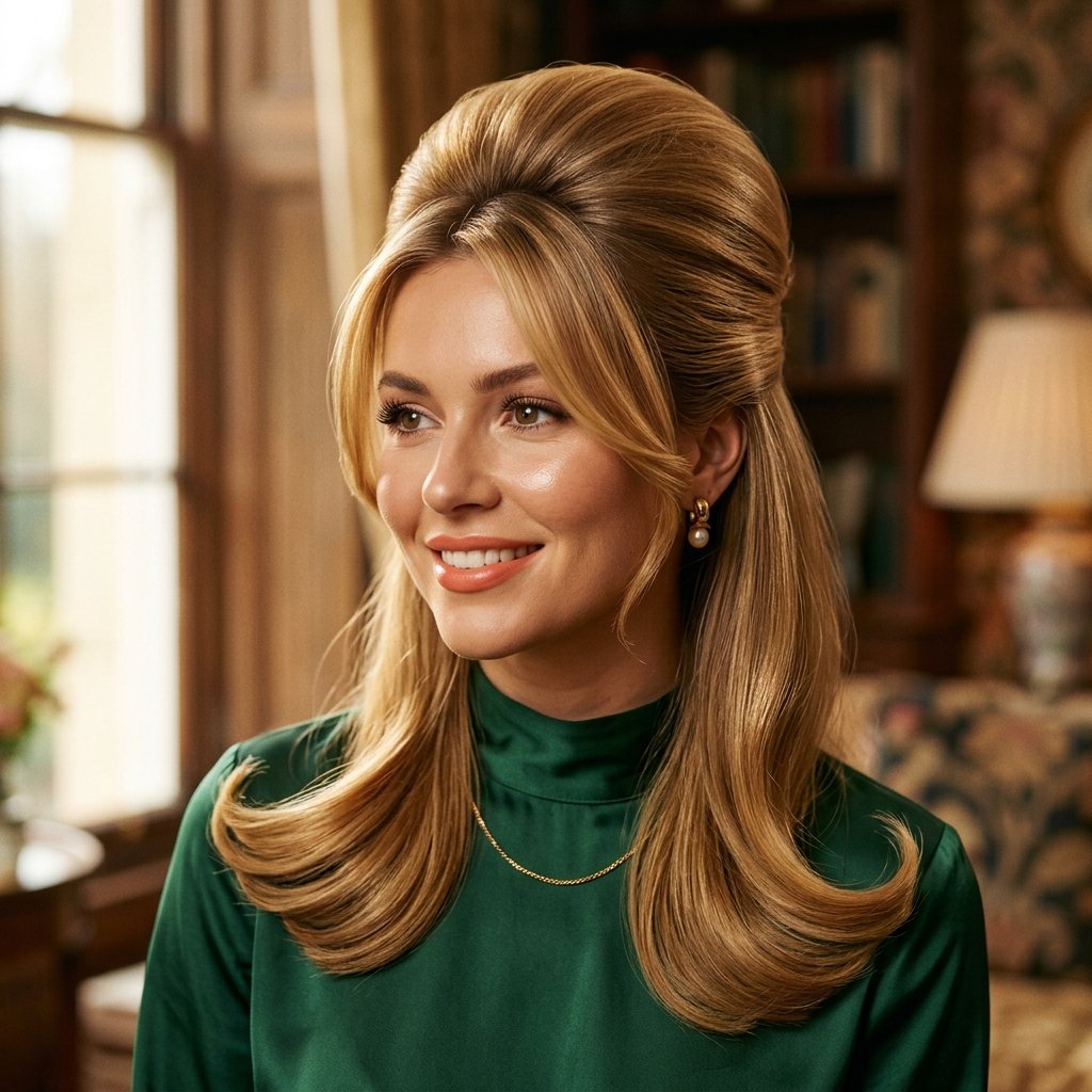 16 Retro Hairstyle Ideas That Are Giving Main-Character Energy in 2026 16 Retro Half Up Bouffant
