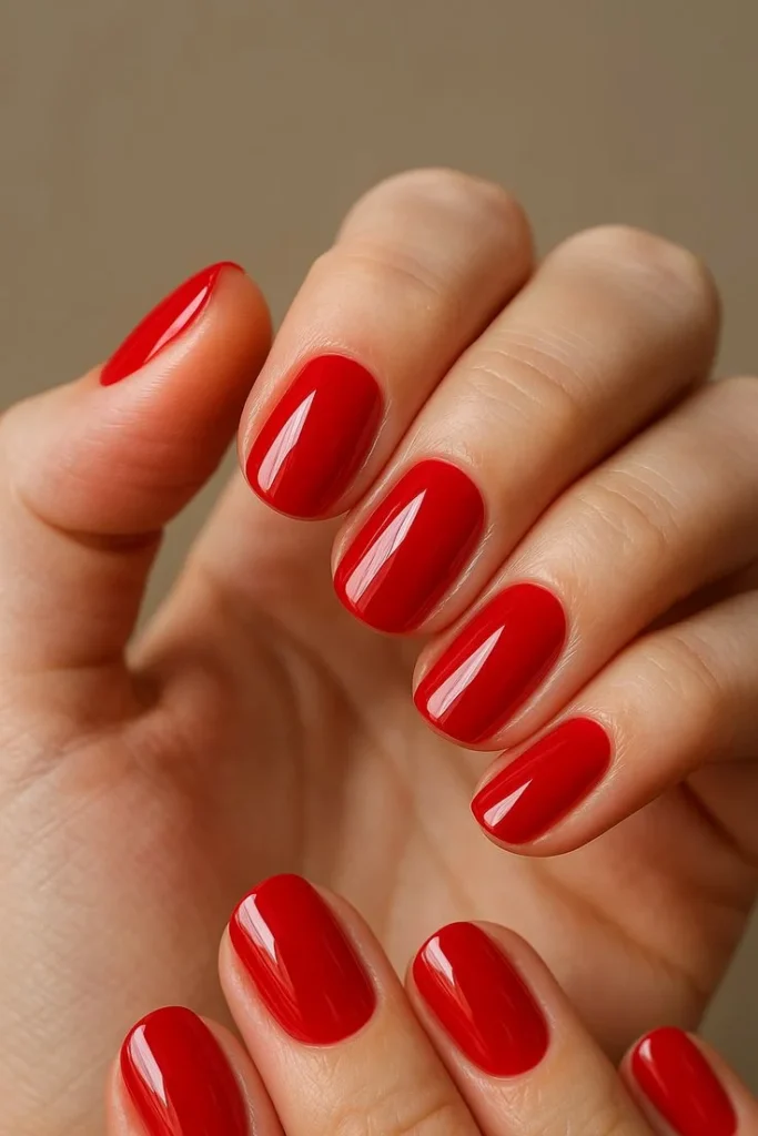 15 Trending Red Nails That Make Your Hands Look Instantly Expensive 6 Short Red Nails