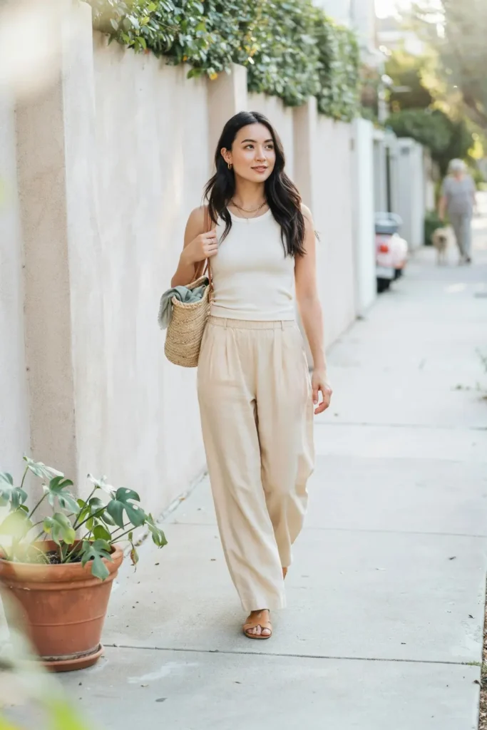 18 Casual Outfit Ideas That Look Effortless, Stylish, and Secretly Put-Together 11 Simple Tank Linen Pants