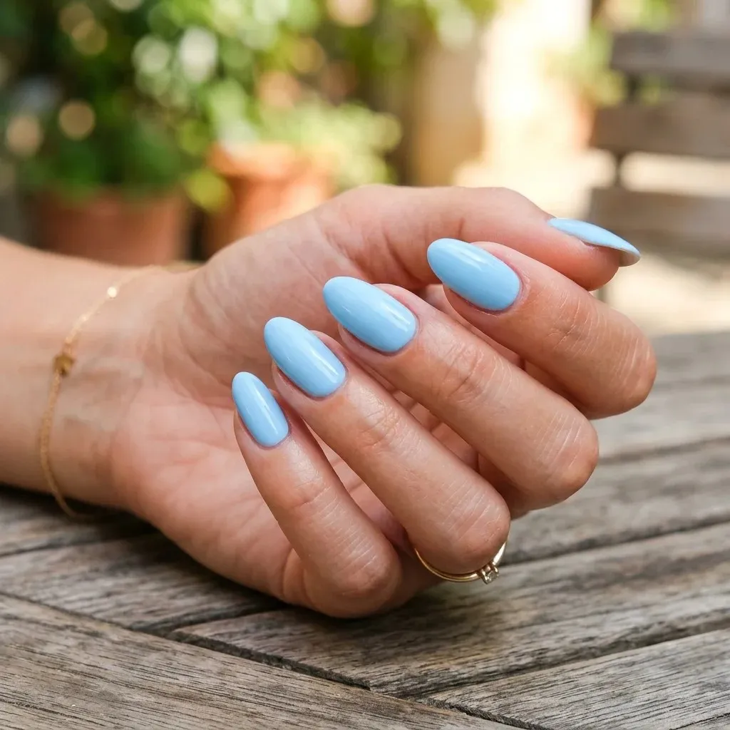 16 Summer Nail Colors Ideas That Are So Cute You’ll Want a Mani ASAP 15 Sky Blue Serenity