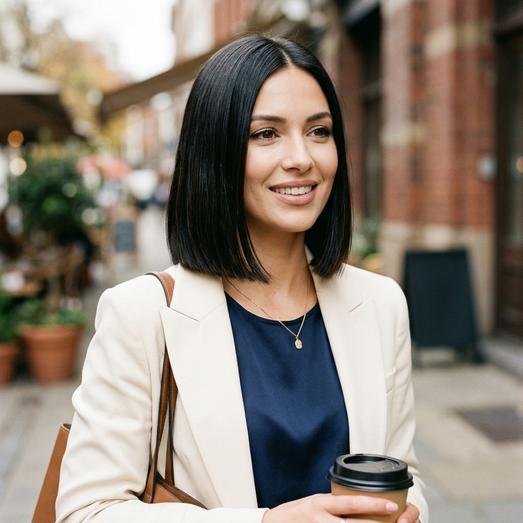 17 Prom Hairstyles for Short Hair That Are Seriously Main-Character Energy 2 Sleek Glass Bob
