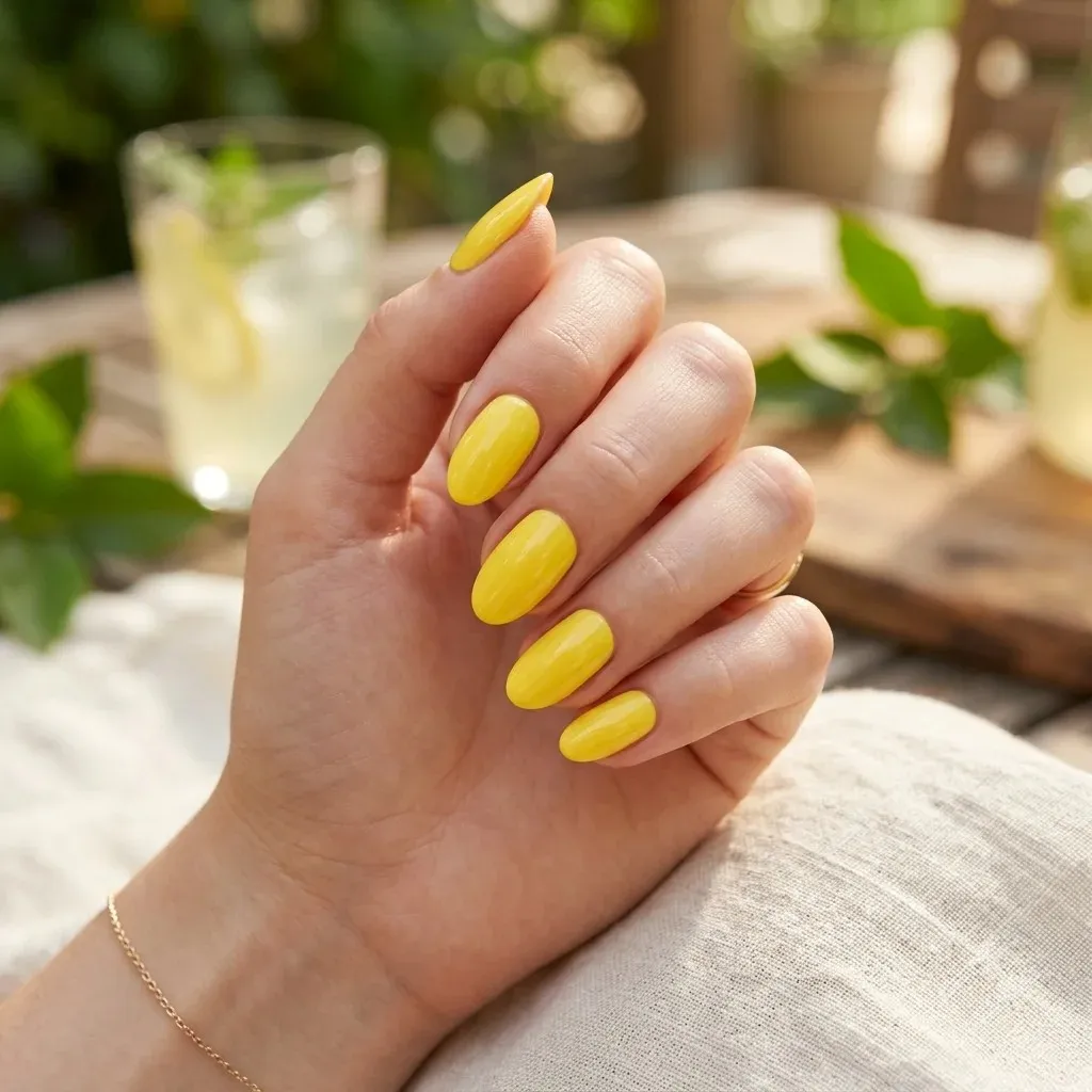 16 Summer Nail Colors Ideas That Are So Cute You’ll Want a Mani ASAP 5 Sunny Lemon Yellow
