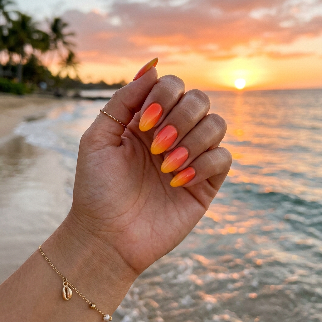 14 Cute Summer Nails You’ll Be Obsessed With (Seriously, Screenshot These) 3 Sunset Ombre Nail