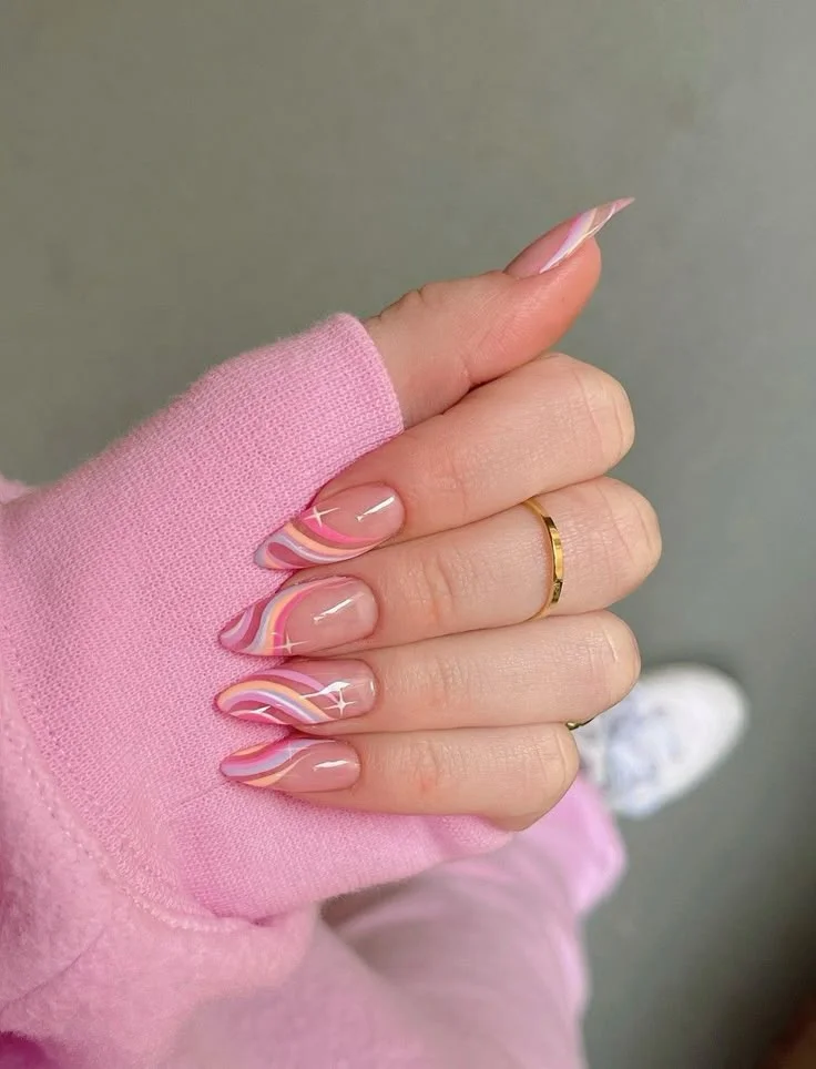 15 Pink Nail Ideas That Are So Good, You'll Want to Cancel Your Plans Just to Stare at Them 11 Swirl It Up