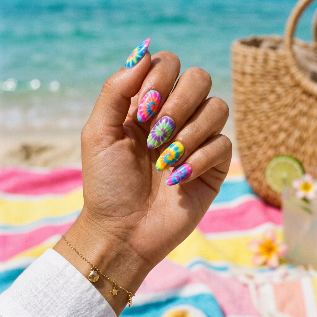 14 Cute Summer Nails You’ll Be Obsessed With (Seriously, Screenshot These) 13 Tie Dye Nails