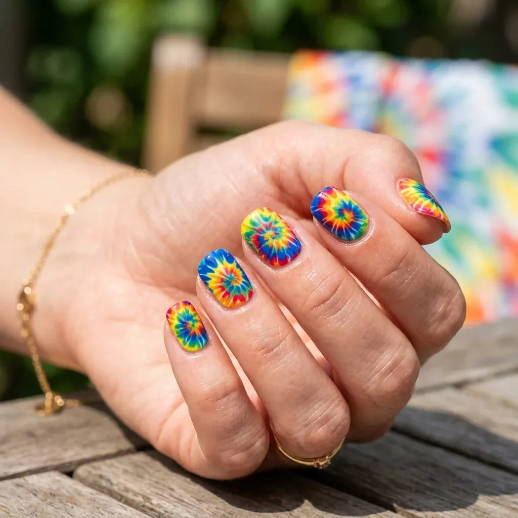 18 Summer Holiday Nails Ideas That’ll Make Your Hands the Main Character 14 Tie Dye Nails