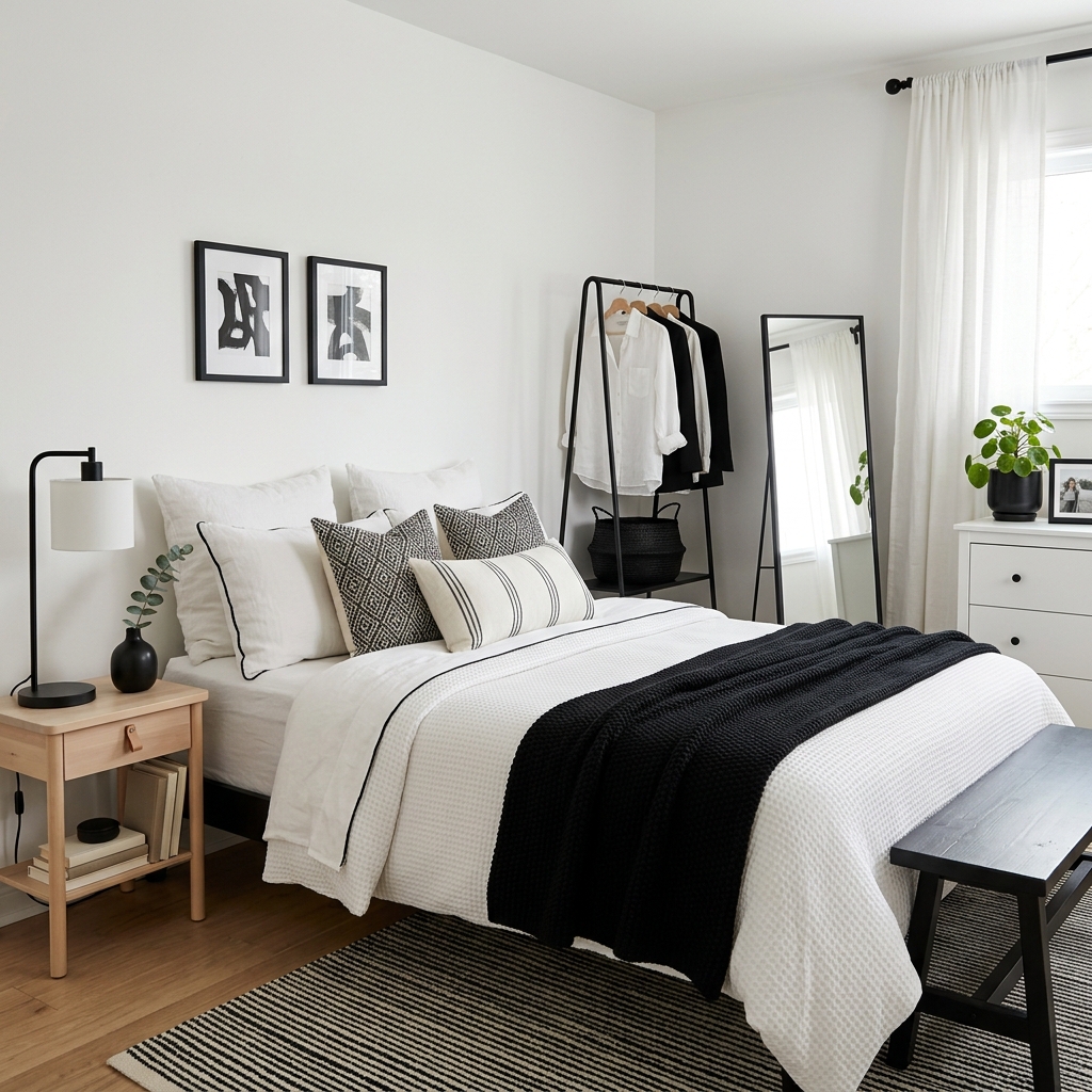 18 Black and White Bedroom Ideas That Look Straight Out of a Pinterest Dream 16 Tiny Black Decor Accents That Pull Everything Together