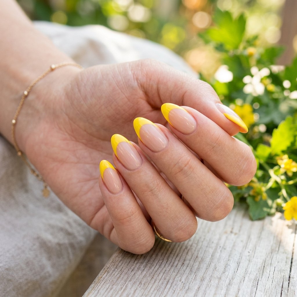 17 Yellow Summer Nails Ideas That Will Instantly Make Your Hands Look Expensive (Yes, Really) 4 Yellow French Tips nails