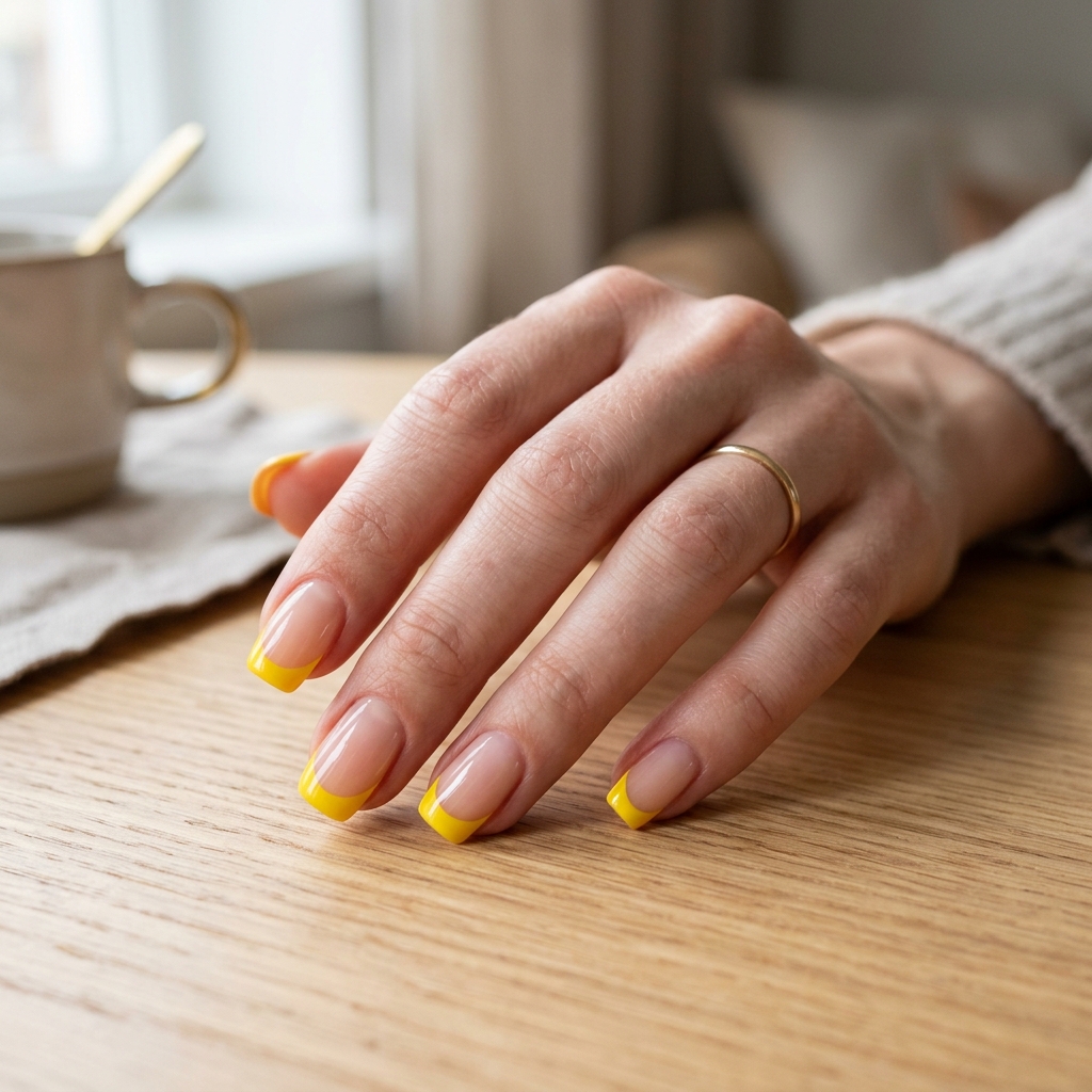 17 Yellow Summer Nails Ideas That Will Instantly Make Your Hands Look Expensive (Yes, Really) 4 Yellow French Tips
