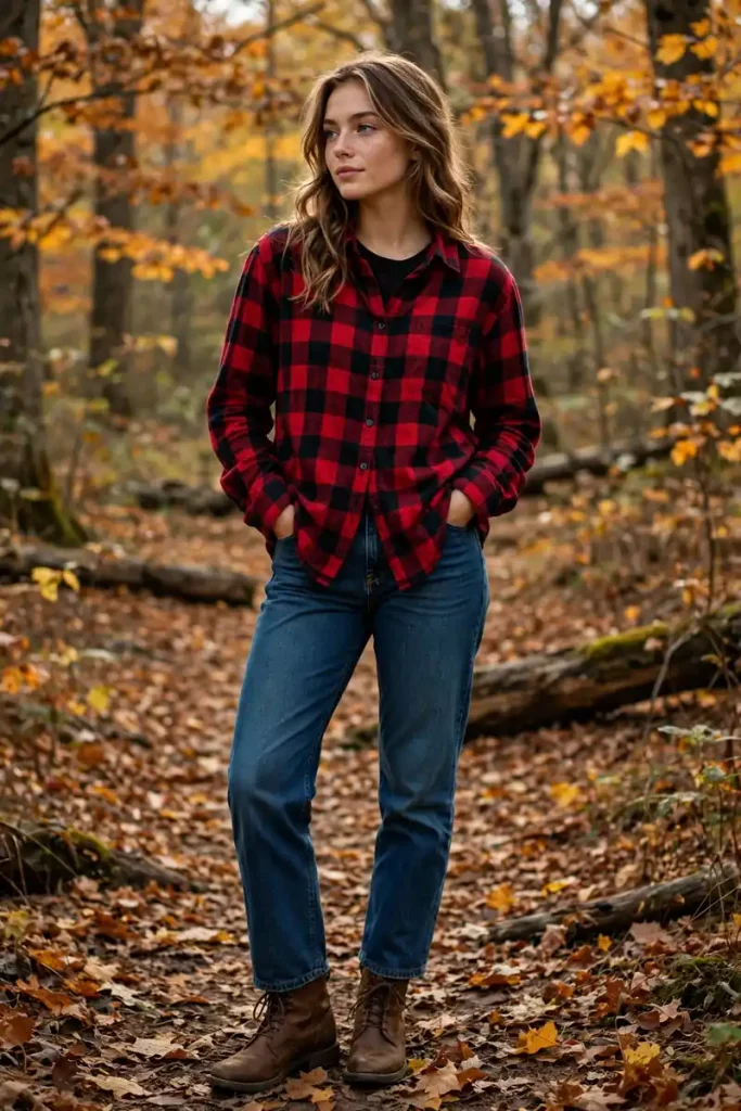 fall 07 flannel jeans boots