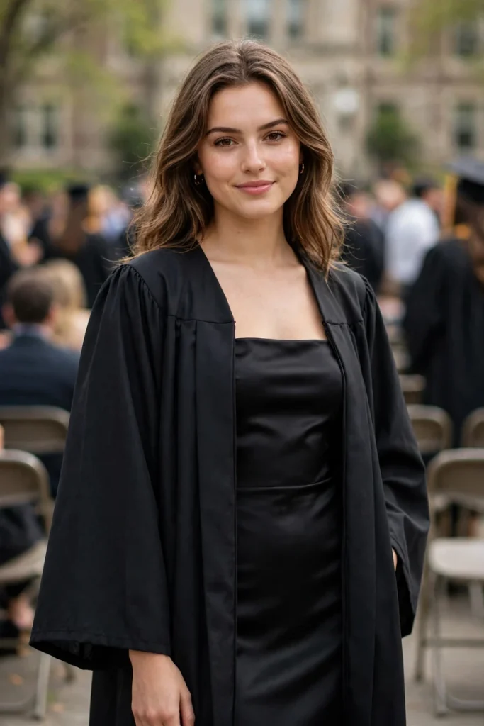 grad 03 black dress sleek under gown