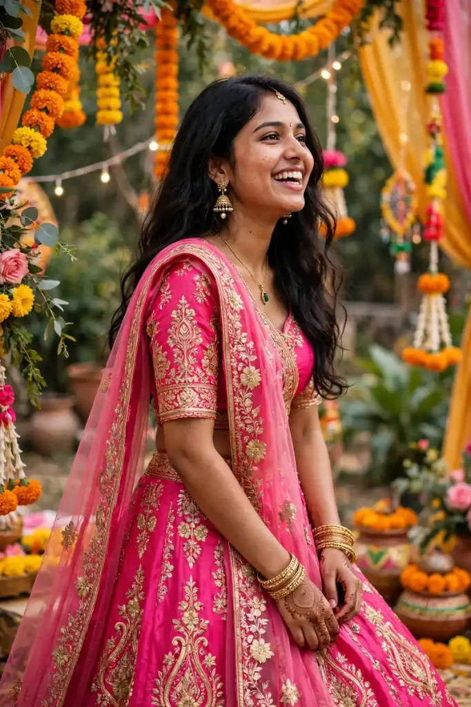 meh 03 vibrant pink lehenga