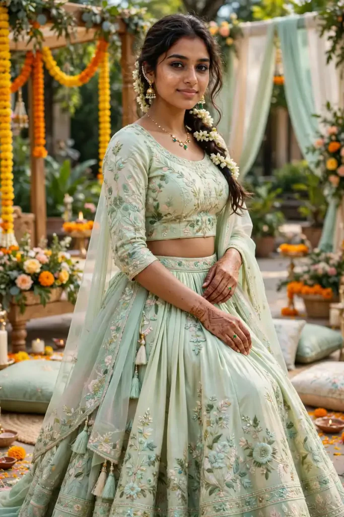 meh 12 pastel lehenga mint pistachio