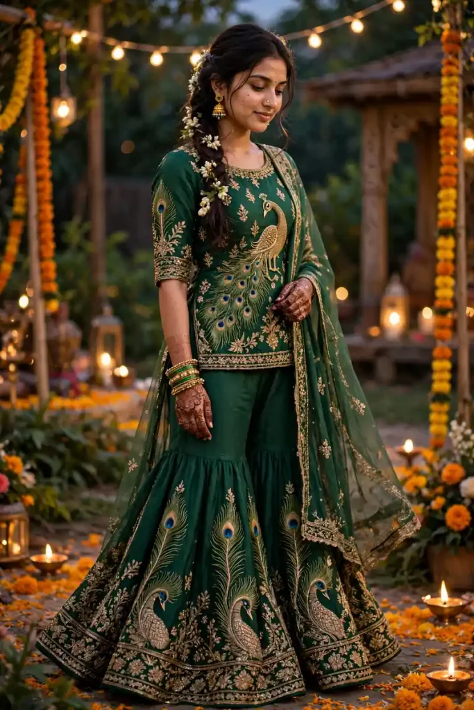 meh 14 peacock green sharara