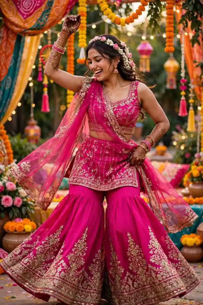 meh 16 fuchsia pink sharara