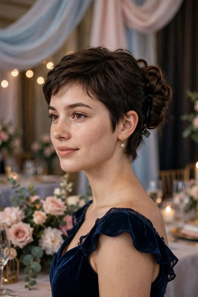 promshort 11 clip in faux bun