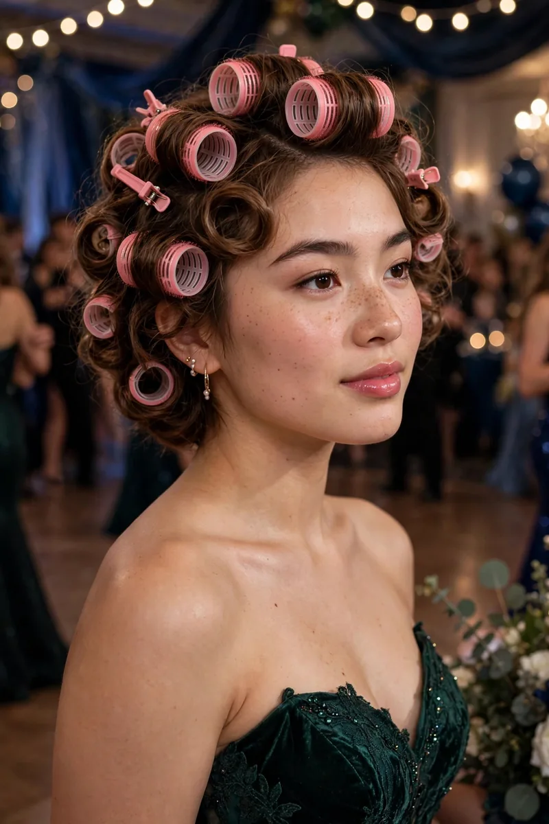 promshort 12 hot roller curls
