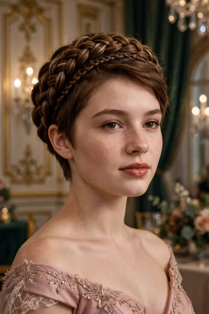 promshort 17 braided crown extensions