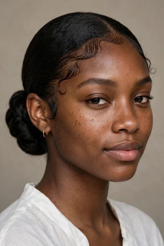relaxed 12 low bun smoothed edges