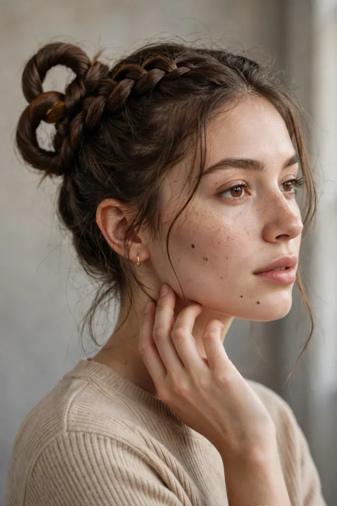 17 Unique Hairstyle Ideas, Sorted by the Surprise That Makes Them Stand Out 2 unique 01 pretzel braid bun