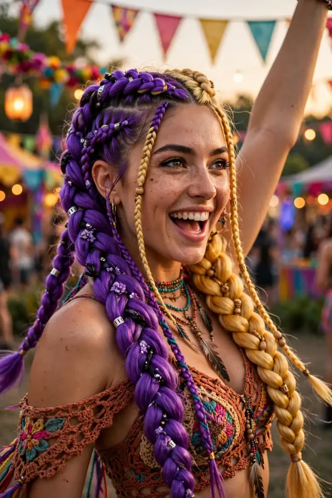17 Unique Hairstyle Ideas, Sorted by the Surprise That Makes Them Stand Out 13 unique 12 two color braids