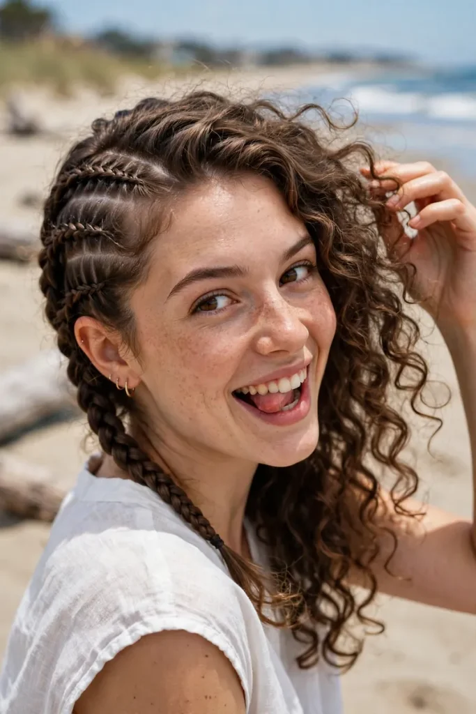 17 Unique Hairstyle Ideas, Sorted by the Surprise That Makes Them Stand Out 17 unique 16 half braided half curly