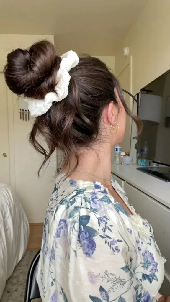16 Cute Hairstyles for School That Look Adorable Even at 7 A.M. 11 A Messy Bun With a Scrunchie