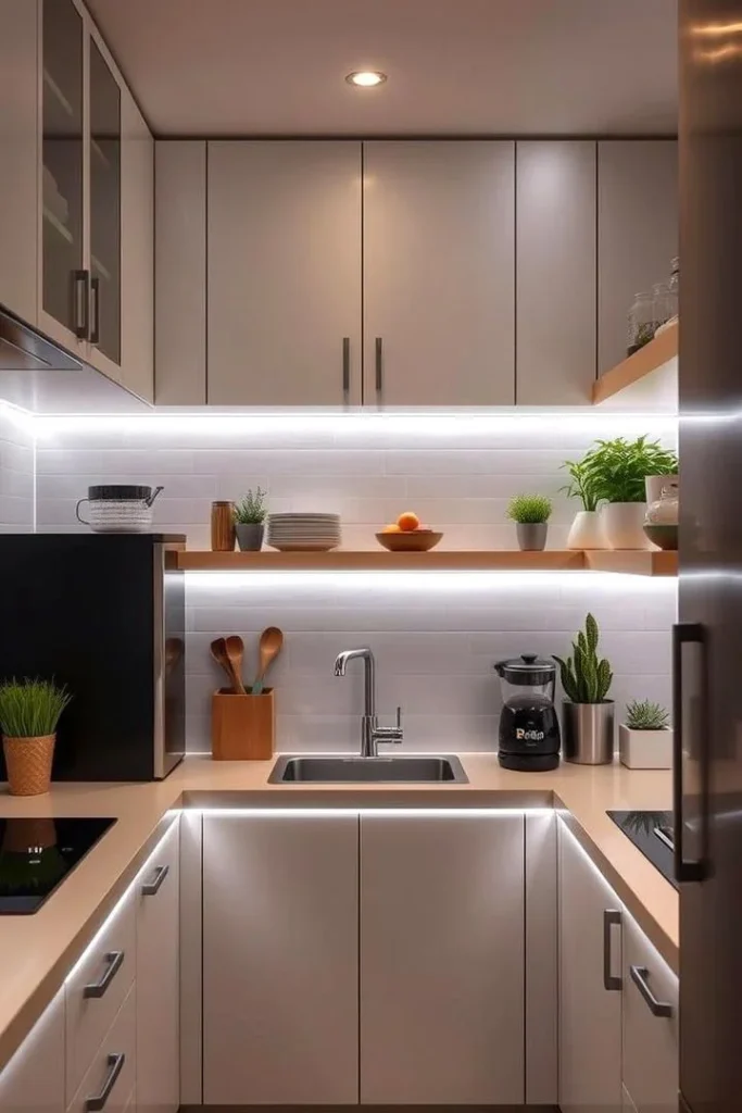 19 Small Kitchen Ideas That Make Tiny Spaces Look Straight Out of a Designer Pinterest Board 12 Add Mirrors for More Light