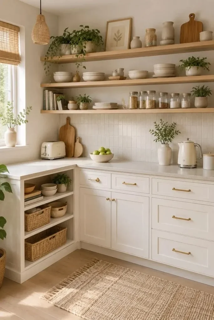 19 Small Kitchen Ideas That Make Tiny Spaces Look Straight Out of a Designer Pinterest Board 2 Add Open Shelving for Instant Airy Vibes