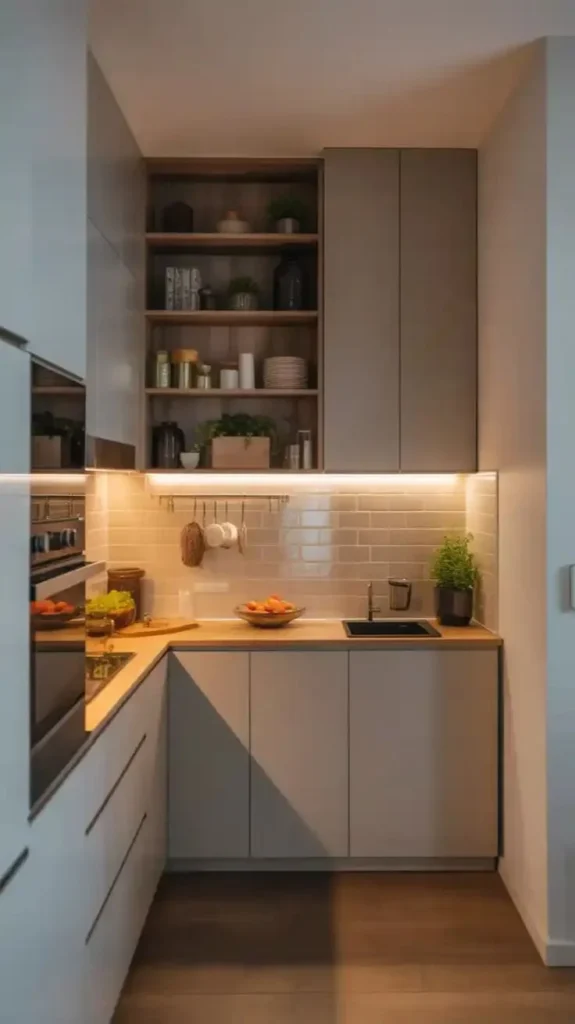 19 Small Kitchen Ideas That Make Tiny Spaces Look Straight Out of a Designer Pinterest Board 7 Add Under Cabinet Lighting