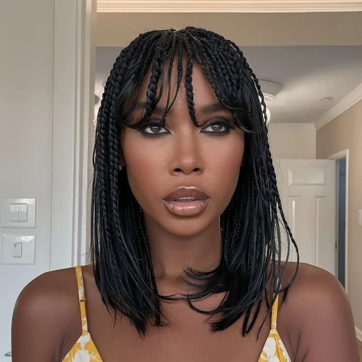 18 Bang Hairstyles That'll Make You Want to Grab Scissors ASAP 17 Braided Bangs