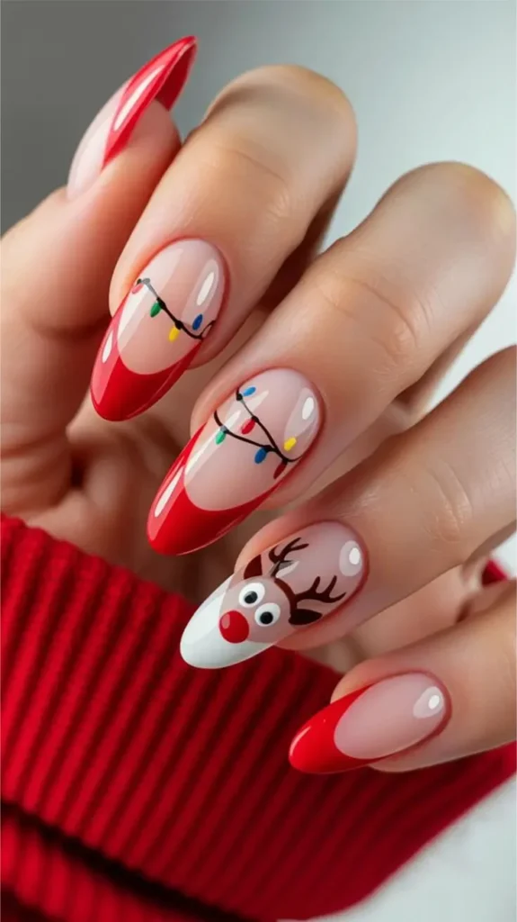 Make Your Holiday Mani Feel Magical With These 15 Christmas Nail Ideas 15 Cute Reindeer Nails