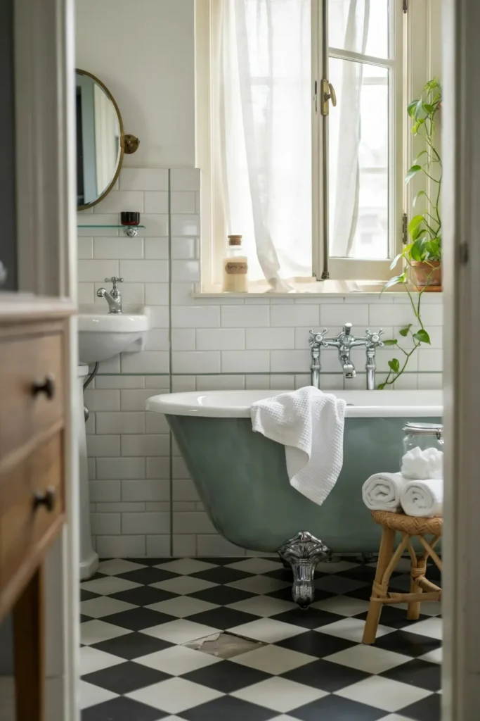17 Green Bathroom Ideas That Are Giving “Luxury Spa Meets Pinterest Queen” Energy 5 Forest Green Accent Wall Drama