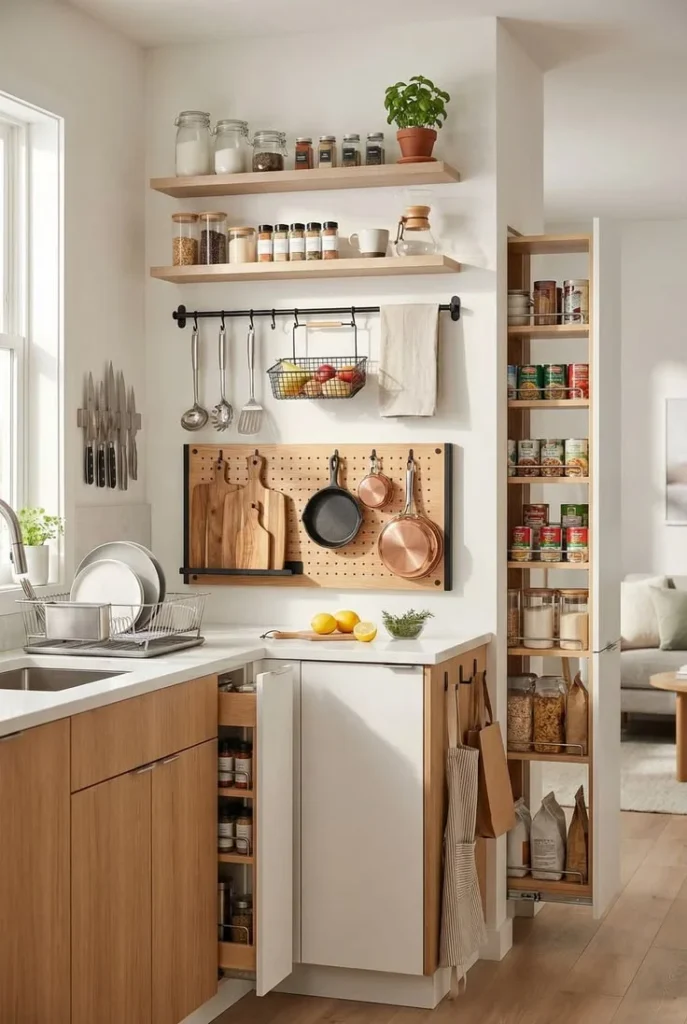 19 Small Kitchen Ideas That Make Tiny Spaces Look Straight Out of a Designer Pinterest Board 5 Go Vertical With Storage