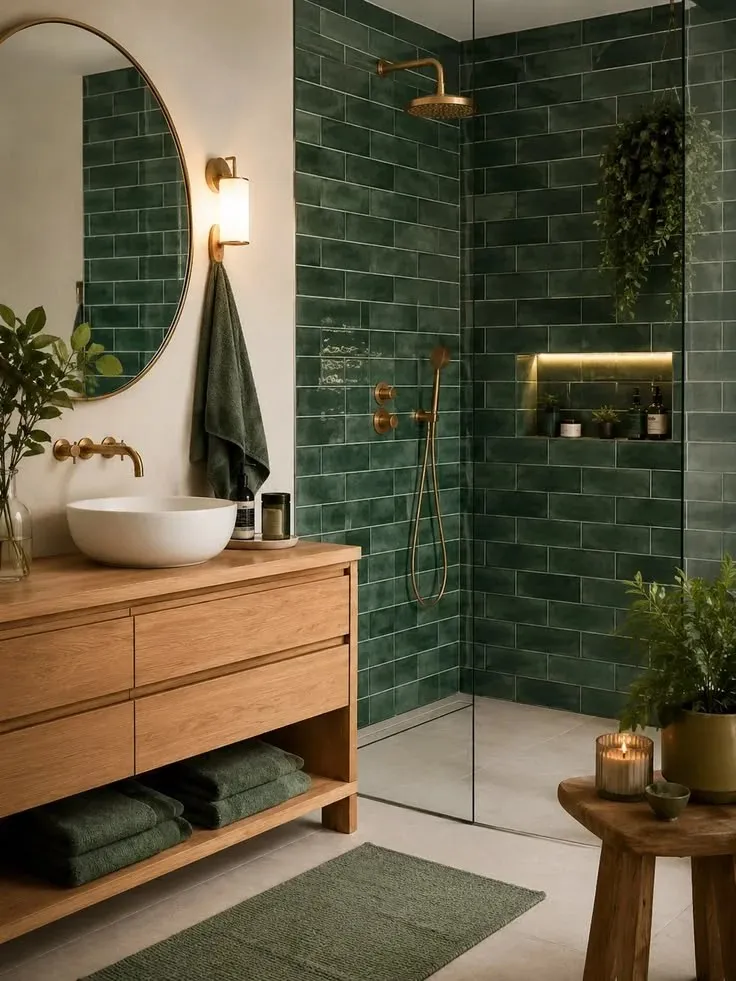 20 Trending Bathroom Ideas That Are Seriously Making Every Home Look Expensive in 2026 13 Green Bathroom Tiles
